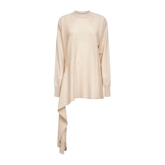 Uma Wang Women Beige Cashmere Knit Asymmetric Sweater